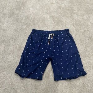 Men's Navy Blue Patterned Shorts